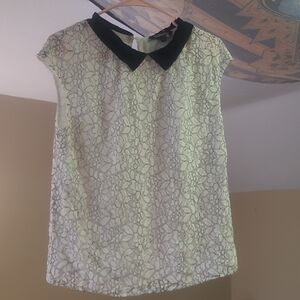 Express Black and Cream Lace Blouse